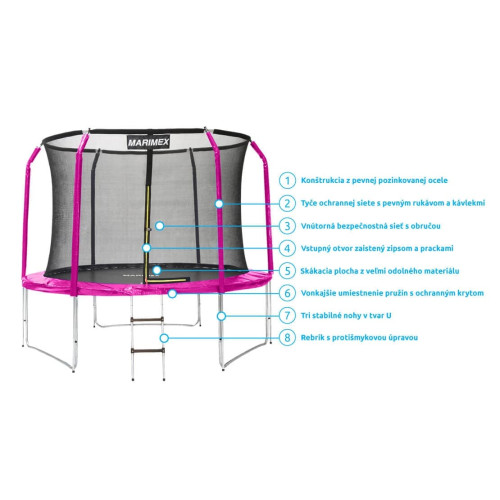 Trampolin Marimex 305 cm roza 2022 (standardni) Trampolin Marimex 305 cm roza 2022 (standardni)