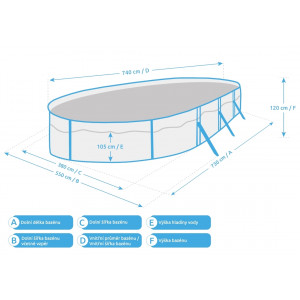 Marimex Bazen Orlando Premium DL 3,66x7,32x1,22 m uklj. 