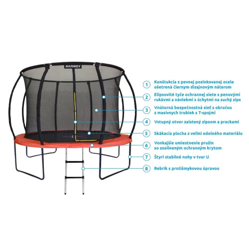 Marimex trampolin Premium 396 cm + unutarnja zaštitna mreža + stepenice BESPLATNO Marimex trampolin Premium 396 cm + unutarnja zaštitna mreža + stepenice BESPLATNO
