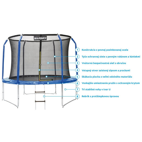 Marimex trampolin Premium 305 cm + zaštitna mreža + stepenice BESPLATNO Marimex trampolin Premium 305 cm + zaštitna mreža + stepenice BESPLATNO