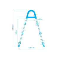 Metalne stepenice za bazen - visina zida do 0,91 m, sive 