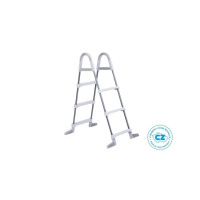 Metalne stepenice za bazen - visina zida do 0,91 m, sive 