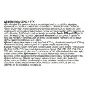 Weider Krea-Genic+PTK, 208 kapsula 