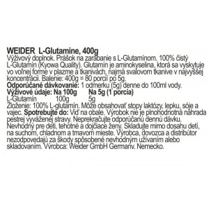 Weider L-glutamin, 400 g 