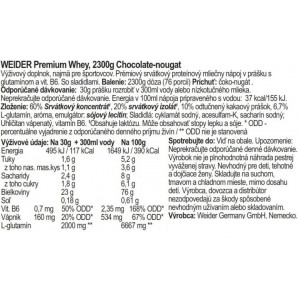 Weider Premium Whey Protein, 2300 g chocolate-nougat 