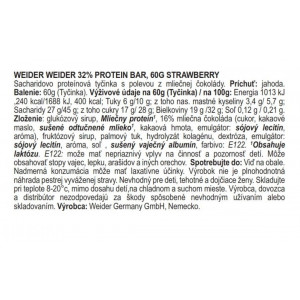 Weider 32% proteinska pločica, 60 g jagoda 