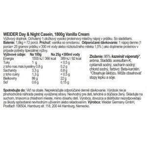 Weider Day Night kazein, 1800 g vanilla-cream 