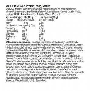 Weider veganski protein, 750 g vanilla 