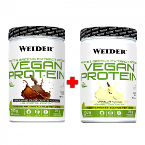 Weider Vegan Protein 750g, 2kom vanilija+brownie čokolada 