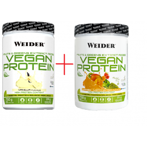 Weider Vegan Protein 750g, 2 kom vanilija+mango-matcha čaj 