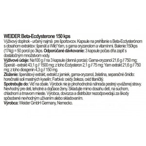 Weider Beta-Ecdysterone, 150 kapsula 