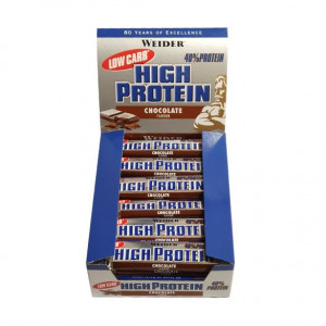 Weider Low Carb High Protein 40% Pločica, čokolada, 50g x 24 kom 