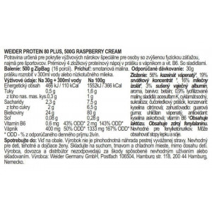 Weider Protein 80 Plus, 500 g raspberry-cream 