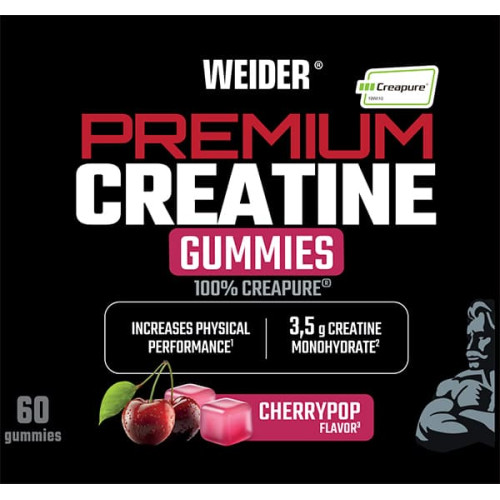 Weider Premium Creatine, cherry, 60 gummies 
