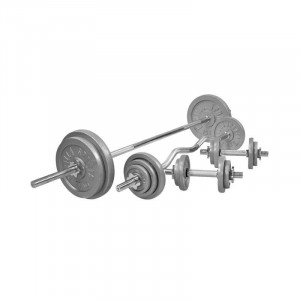 Gorilla Sports Set šipki s utezima 108 kg - lijevano željezo 30/31 mm 