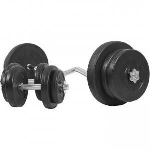 Gorilla Sports Set utega EZ šipka 70 kg - plastični 30/31 mm 