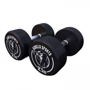 Gorilla Sports set od jedne ruke od lijevanog željeza 25 kg (2x12,5 KG) 