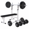 Gorilla Sports Multifunkcionalna podesiva klupa s nosačem + set utega 100kg  30/ 31 mm 