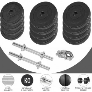 Gorilla Sports set cementnih jednoručnih šipki s utezima 2x15 kg 30/31 mm 