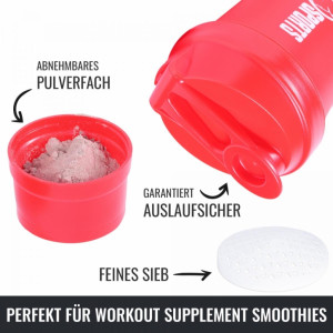 Gorilla Sports Protein Shaker 500ml crvena 