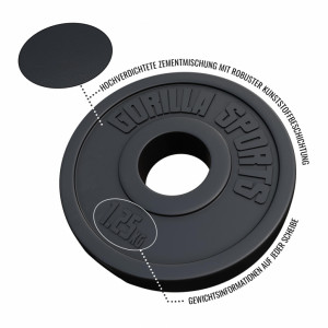 Gorilla Sports Olympic cementni disk obložen plastikom 1,25 kg - 15 kg 50 /51 mm 1,25 kg 1,25 kg 