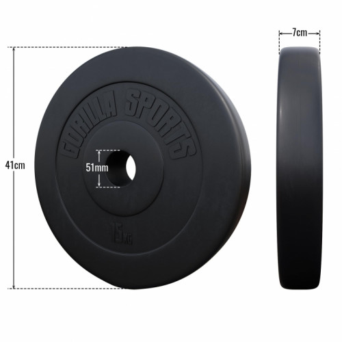 Gorilla Sports Olympic plastificirani cementni disk 1,25 kg - 15 kg 50 /51 mm 15 kg 15 kg Gorilla Sports Olympic plastificirani cementni disk 1,25 kg - 15 kg 50 /51 mm 15 kg 15 kg