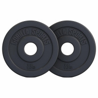 Gorilla Sports Olympic cementni disk obložen plastikom 1,25 kg - 15 kg 50 /51 mm SET 5 KG (2x2,5 kg)