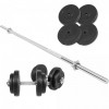 Gorilla Sports Set šipki i utega 60 kg - cementni plastificirani 30/31 mm 