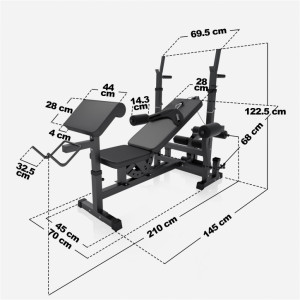 Gorilla Sports Univerzalna klupa za vježbanje + set utega 100 kg 30/31 mm 