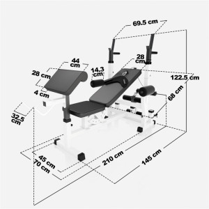 Gorilla Sports Univerzalna klupa za vježbanje + set utega 100 kg 30/31 mm 