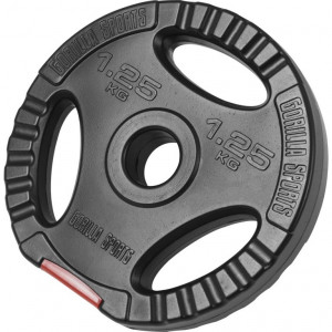 Gorilla Sports plastificiran cementni disk (GRIP) 1,25kg - 15kg / 31mm 1,25 kg 