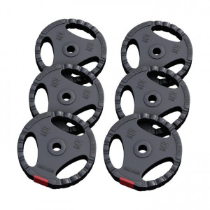 Gorilla Sports plastificiran cementni disk (GRIP) 1,25kg - 15kg / 31mm SET 30KG (6x5kg) 