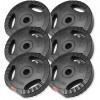 Gorilla Sports plastificiran cementni disk (GRIP) 1,25kg - 15kg / 31mm SET 30KG (6x5kg) 