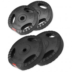 Gorilla Sports plastificiran cementni disk (GRIP) 1,25kg - 15kg / 31mm SET 30 KG (2x5 2x10kg) 