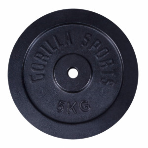 Gorilla Sports Željezni disk za šipke 0,5kg - 30 kg 30/31mm crna 5 kg 