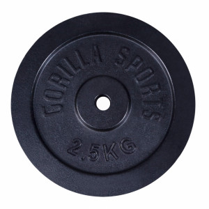 Gorilla Sports Željezni disk za šipke 0,5kg - 30 kg 30/31mm crna 2,5 kg 