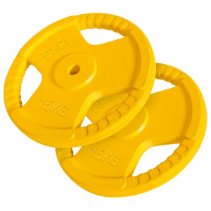 Gorilla Sports Disk od lijevanog željeza GUMENI GRIP 1,25 kg - 25 kg 30/31mm SET 30KG (2x15kg) 