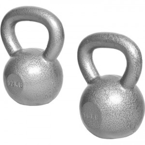 Gorilla Sports Girja od lijevanog željeza 4-32 kg (srebro) SET 12 KG + 16 KG 