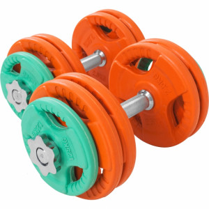 Gorilla Sports Set bučica gumirani grip 30 KG (navoj) 