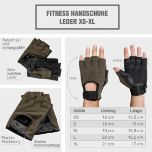 Rukavice za trening Gorilla Sports II L Khaki 