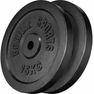 Gorilla Sports Set diskova od lijevanog željeza 30 KG (2x 15 KG) crna SET 30KG (2x15kg) 