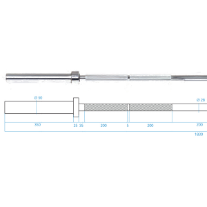 HMS olimpijska os PREMIUM GO320 183 cm x 50 mm 