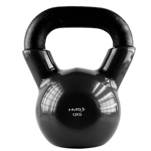 HMS Kettlebell presvučen vinilom KNV12 12 kg, crni. 