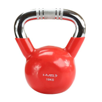 HMS Kettlebell s kromiranom ručkom KTC 10 kg crveni HMS Kettlebell s kromiranom ručkom KTC 10 kg crveni