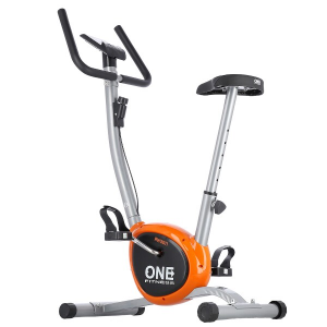 Mehanički sobni bicikl ONE Fitness RW3011 srebrno-narančasti. 