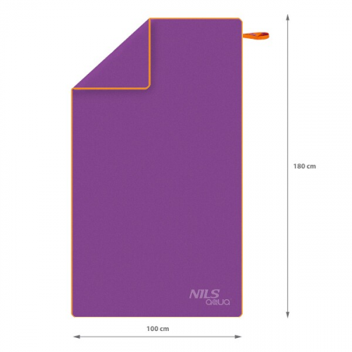 HMS Brzosušeći sportski ručnik NILS aqua NAR12 ljubičasto-narančasta 