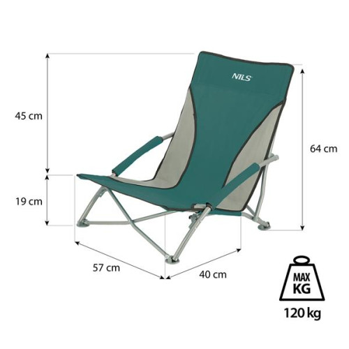 Ležaljka za plažu NILS Camp NC3035 zelena Ležaljka za plažu NILS Camp NC3035 zelena