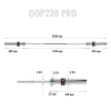 HMS olimpijska dvoručna osovina GOP220 Pro 220 cm x 50 mm 