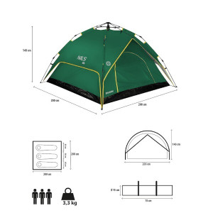 HMS Automatski šator NILS Camp NC7819 2u1 zeleni 