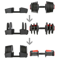 HMS Jednoručna / dvoručna varijabilna šipka SGR40 PRO SET 2u1 40 kg.